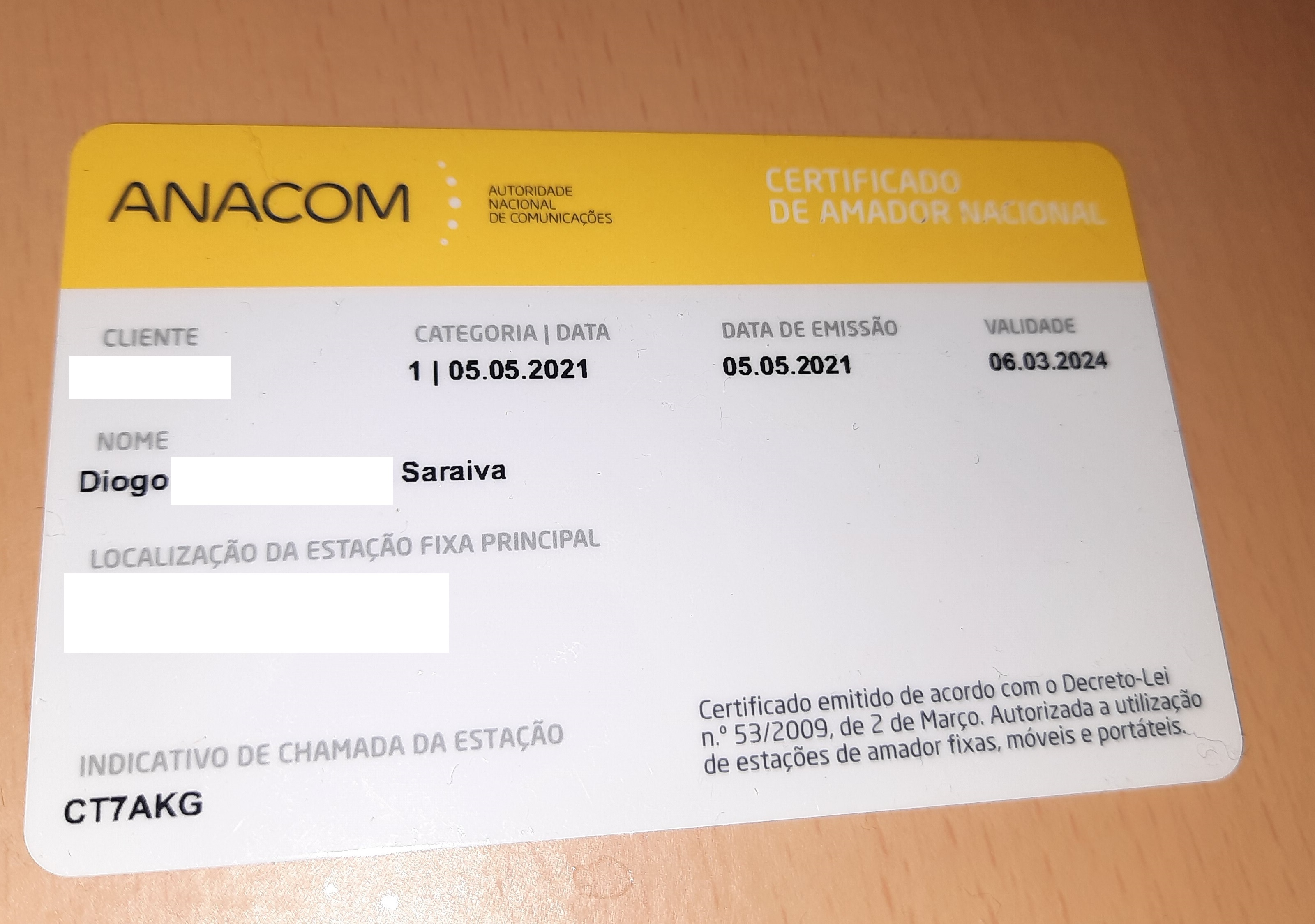 Subi de Categoria – de CS7AKG para CT7AKG