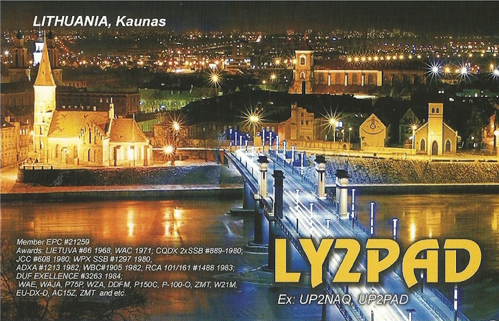 QSL LY2PAD - Frente